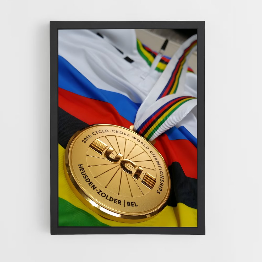 Poster Médailles et Arc-en-Ciel – affiche Cyclisme (vue 2)